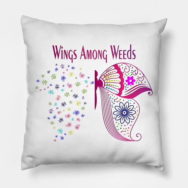 Wings Butterfly Flowers Gift For Best Mothers Lovers Pillow by Mirak-store 