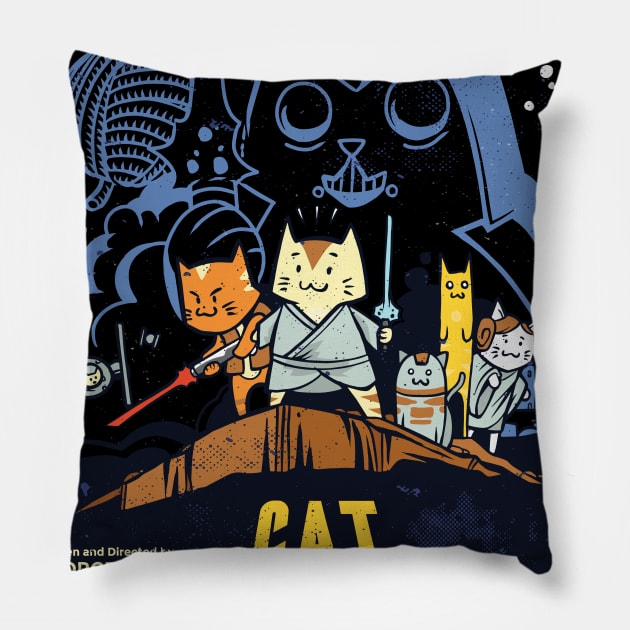 Cat Wars Pillow by TheRealestDesigns