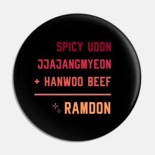 Spicy Udon Jjajangmyeon Hanwoo Beef Ramdon Parasite Pin