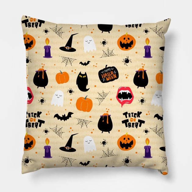 Happy Halloween Pillow by Studio Vickn