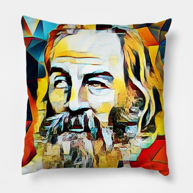 Walt Whitman Abstract Portrait | Walt Whitman Abstract Artwork 15 Pillow by JustLit