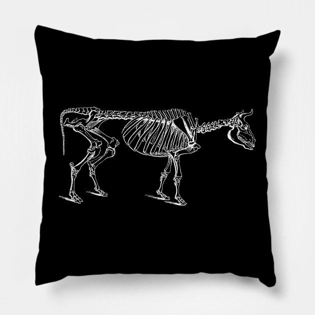 Cow Skeleton Pillow by tommartinart