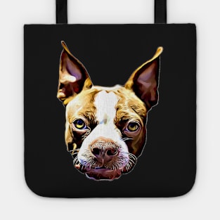 Boston Terrier Gift Ideas Cartoon Boston Terrier Face Tote