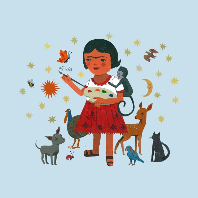 Frida Kahlo and Her Animalitos by John Parra Art