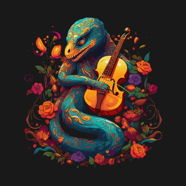 Snake Playing Violin by JH Mart