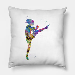 Woman kickboxer Pillow