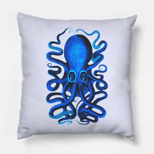 Blue Octopus Pillow by MMROB