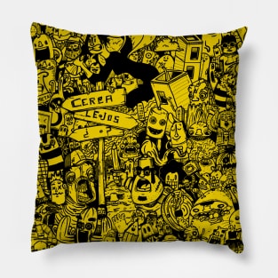 yellow doodle Pillow