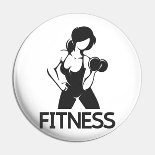 Fitness Emblem wth Woman at Workout Pin