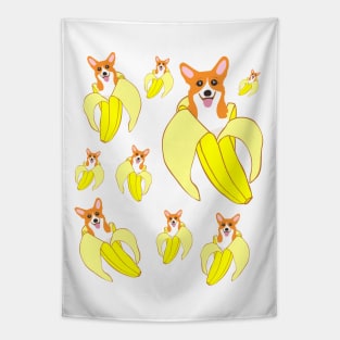 banana corgi pattern Tapestry