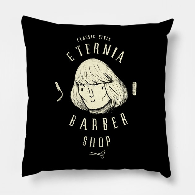 eternia barber shop Pillow by Louisros