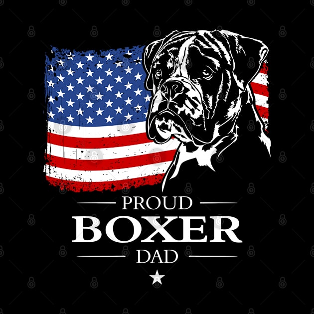 Proud Boxer Dog Dad American Flag patriotic dog by wilsigns