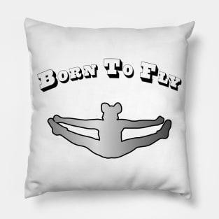 Cheerleader Born to Fly Silhouette in Silver Pillow