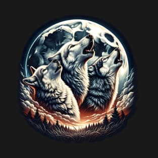 Wolves howling at the moon - Moonlight T-Shirt