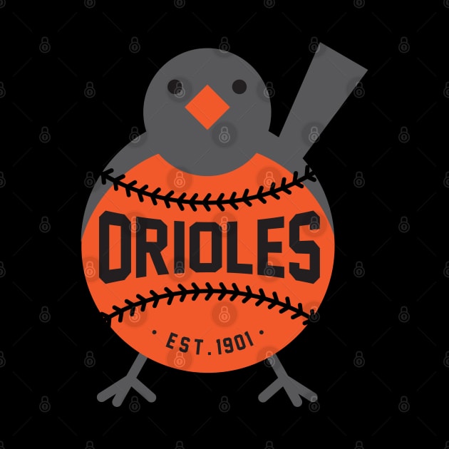 Baltimore Orioles Bird by Buck Tee Originals by Buck Tee