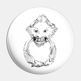 Monster creature with angry face Pin