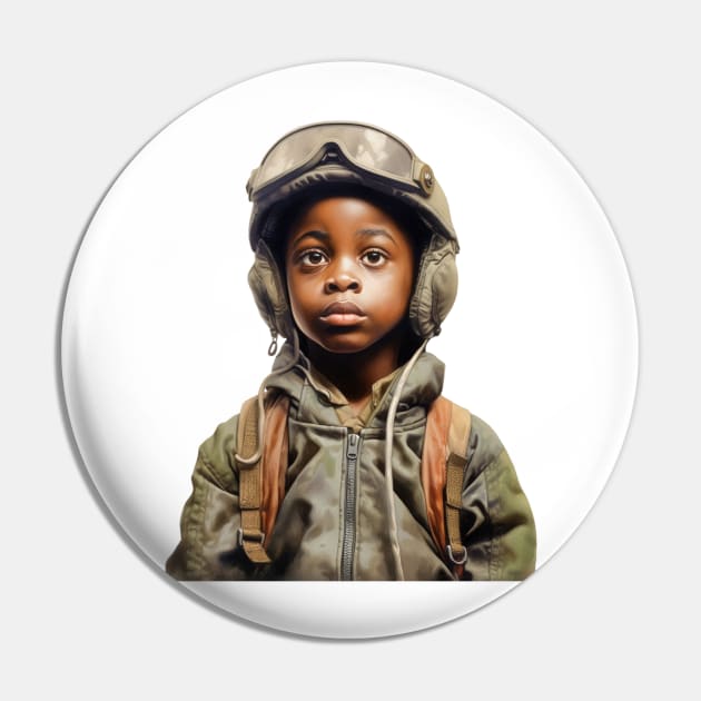 Military Minded Street Soldier Urban Warrior Black Boy Pin by Unboxed Mind of J.A.Y LLC 