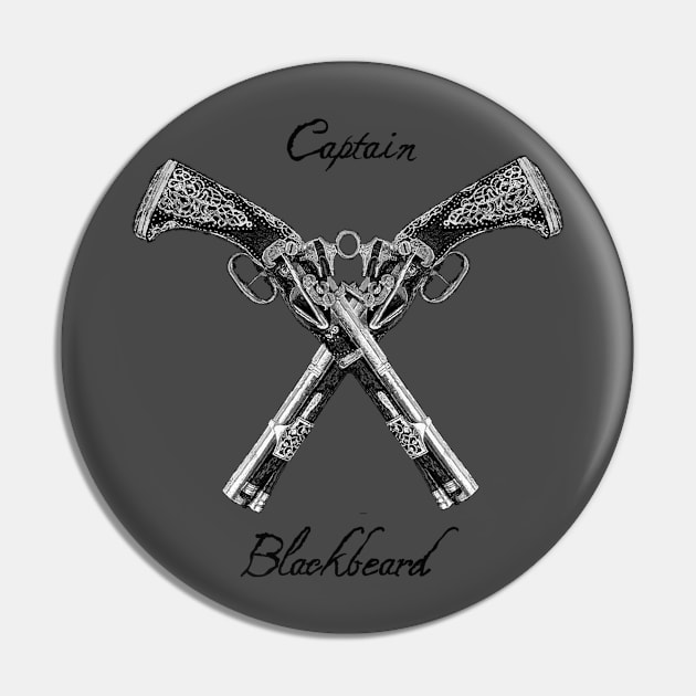 Captain Blackbeard Pistols Pin by MMArt