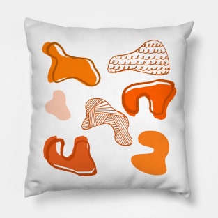 Orange Amorphous Pattern Pillow