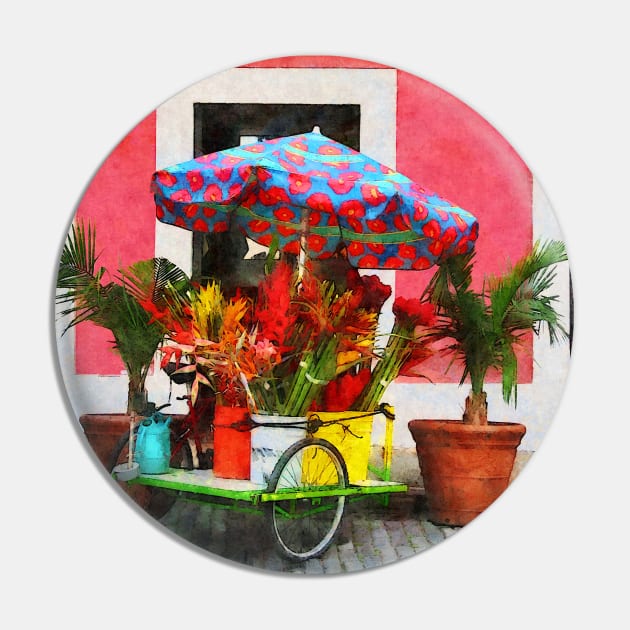 San Juan, Puerto Rico - Flower Cart Pin by SusanSavad