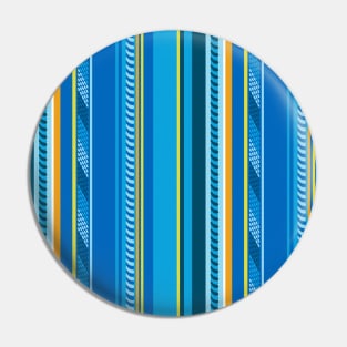 Blue Funky Stripes Pin