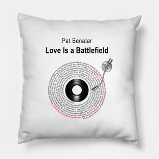 LOVE IS A BATTLEFILED LYRICS ILLUSTRATIONS Pillow