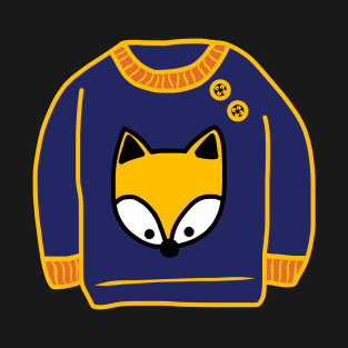 Cozy Fox Sweater Autumn Aesthetic Pattern T-Shirt