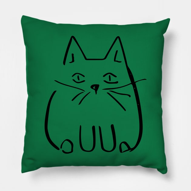 Cute Cat Pillow by fruitfulart