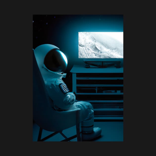 Astronaut watching TV by maxcode