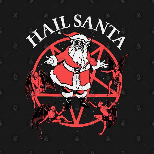 HAIL SANTA Christmas Halloween Pentagram Horror Tee by blueversion