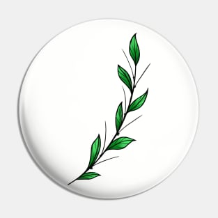 Green branch art Pin