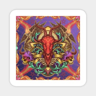 Red Goat Psychedelic Artwork Magnet