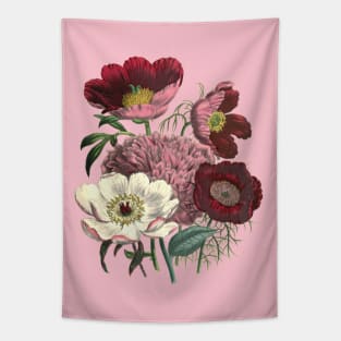 Vintage Flowers Illustration Tapestry