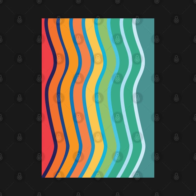 Vibrant Retro Color Waves Graphic Design by CityNoir