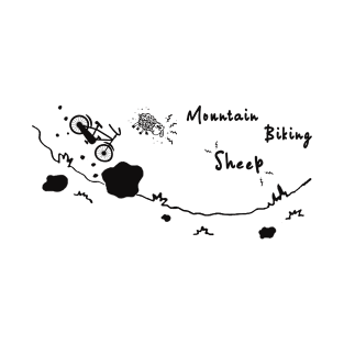 Mountain Biking Sheep, falling off Minimal design T-Shirt