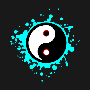 Yin and Yang Blue Splatter T-Shirt