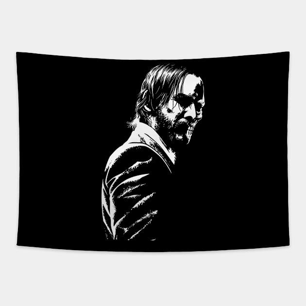 John Wick Stencil Tapestry by Quikerart