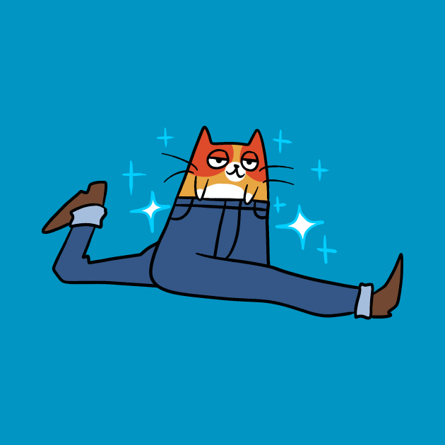 Long Leggy Tabby Cat Doing a Split by saradaboru