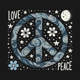 Peace Sign: Van Gogh Starry Night Inspired T-Shirt