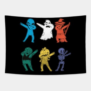 Dabbing Halloween Boys Dance skull Scary Pumpkin Tapestry