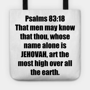 Psalm 83:18 King James Version (KJV) Bible Verse Typography Tote