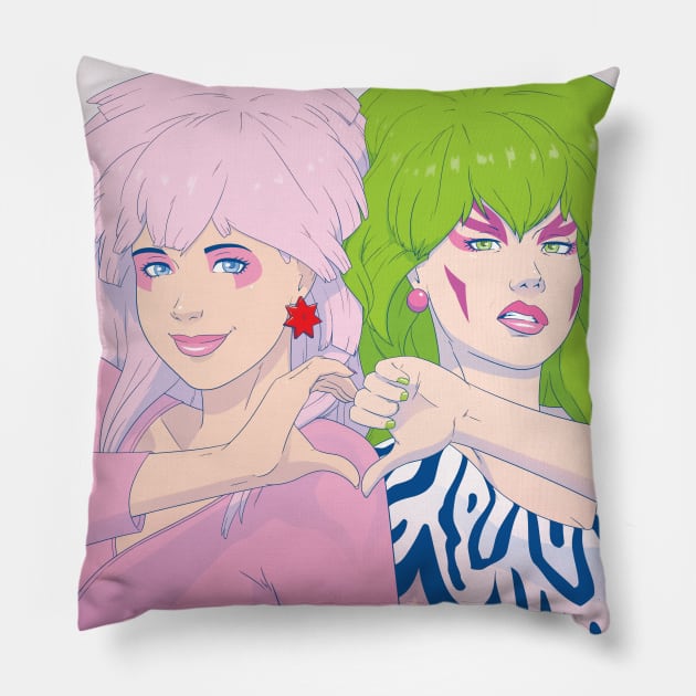 K-Jem and Pizzazz - Heart Pillow by corbinhunsaker