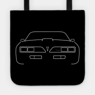 Pontiac Firebird 1977 classic car outline graphic (white) Tote