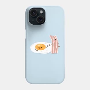 Cute kawaii egg and bacon cartoon illustration Phone Case