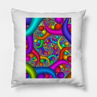 Infinite Coloured Orbs Spiral Abstract Pattern Pillow