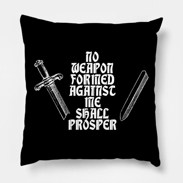 No Weapon Formed Against Me Pillow by kthorjensen