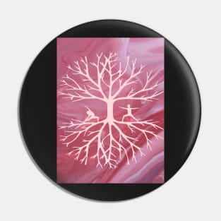 Grounded Trees and Humans Yoga Pink Marble Graphic Pin