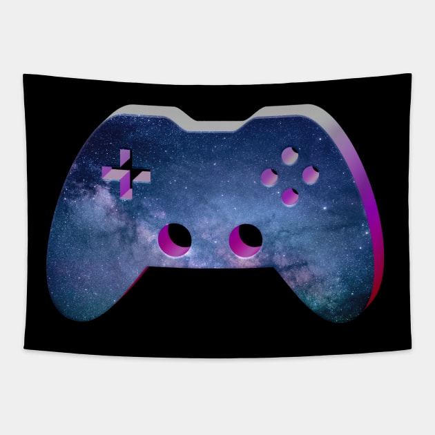 Cosmic Galaxy - Gaming Gamer Abstract - Gamepad Controller - Video Game Lover - Graphic Background Tapestry by MaystarUniverse