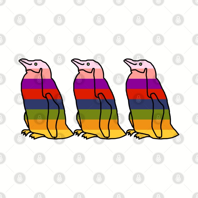 Three Rainbow Penguins by ellenhenryart