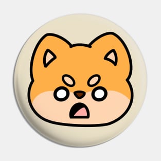 Surprised Shiba Face Pin